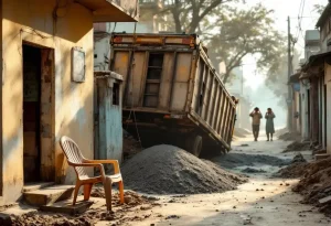 ग्वालियर: घर के बाहर धूप सेंक रहे बुजुर्ग पर गिट्टी से भरा तेज रफ्तार ट्रक पलटा, मौके पर दर्दनाक मौत