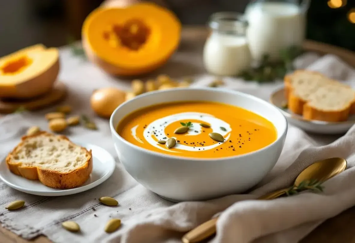 सूप कद्दू बटरनट 4 सामग्री : अल्ट्रा मलाईदार वेल्यूटे