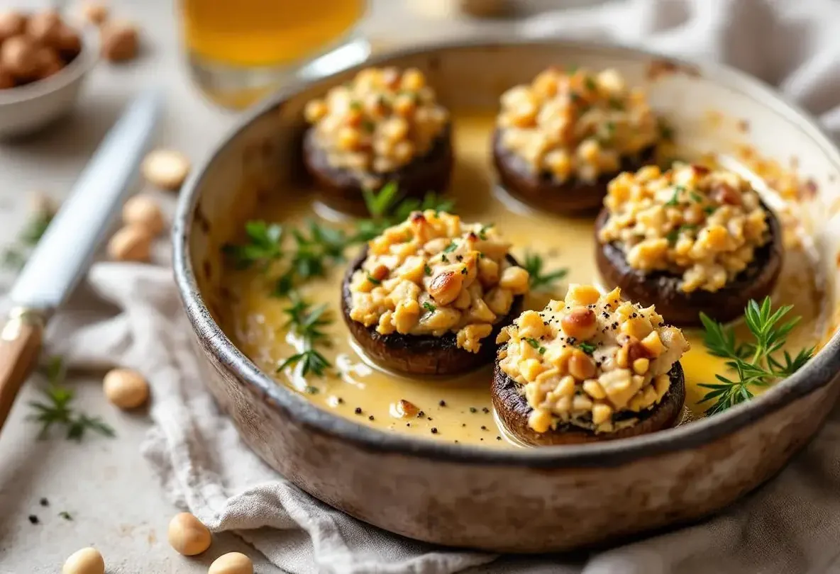 ये भरवां मशरूम त्योहारों के बचे हुए पोल्ट्री को निखारने के लिए बिल्कुल परफेक्ट हैं